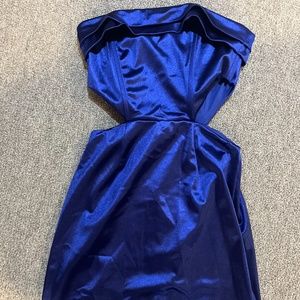 Lucy in the Sky Kammie Crepe Corset Cutout Blue size small